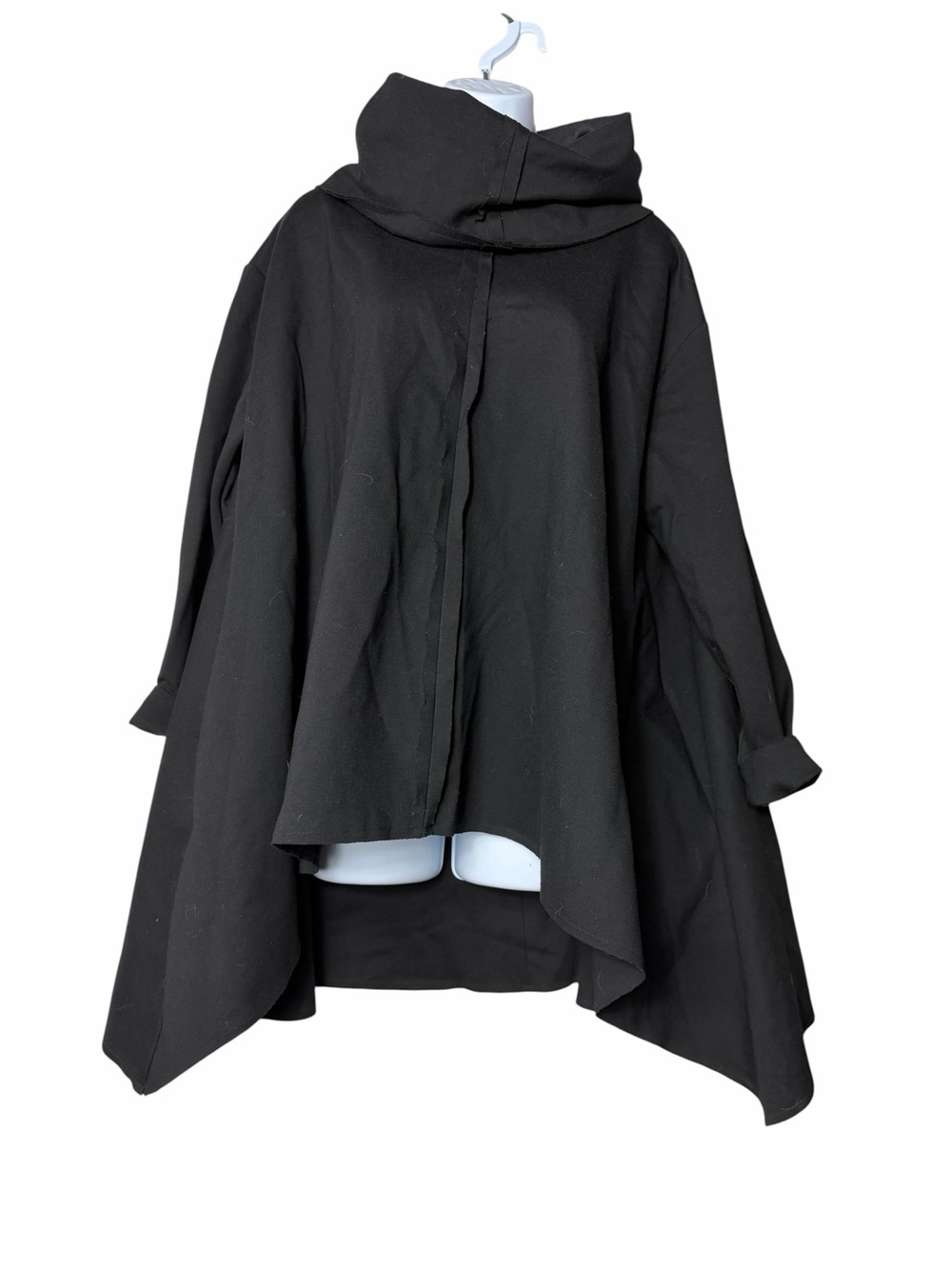 One Size PLANET by Lauren G Black Poncho Cape Wide Cowl Neck-SOLD